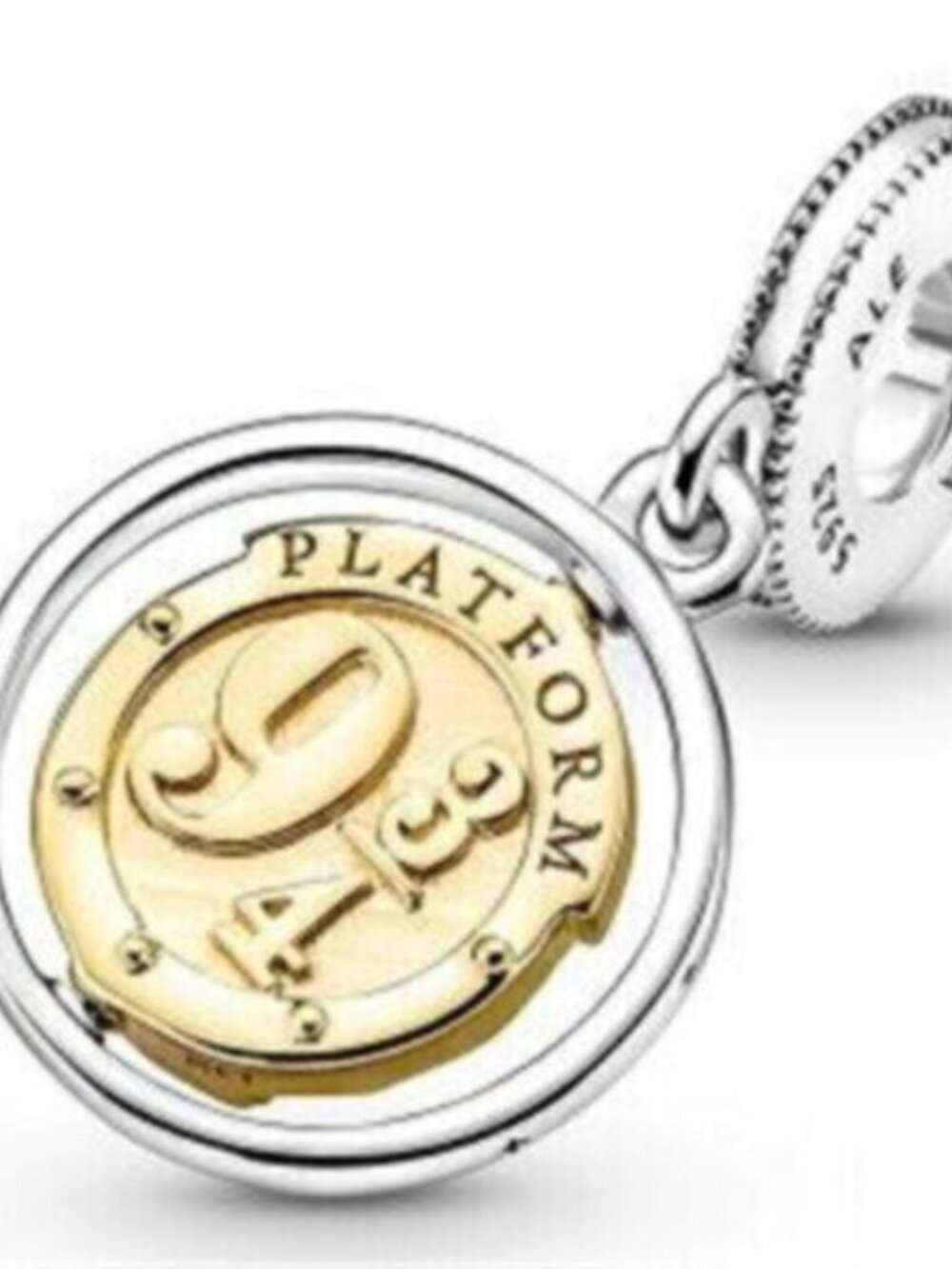 Pandora Two-Tone Gold and Silver Platform Charm Bracelet Pendant